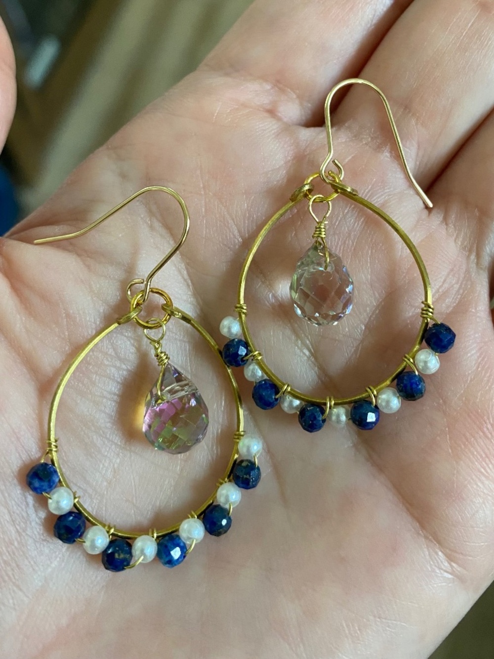 Handmade Lapis Lazuli Earrings - Picture 3 of 3